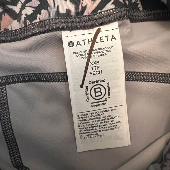 Athleta Gray Print Ultimate Stash 7/8 Tight XXS NWOT - Picture 8 of 9